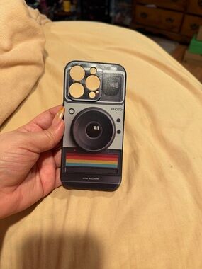 Retro Camera Graphic iPhone Case - Rainbow Stripe